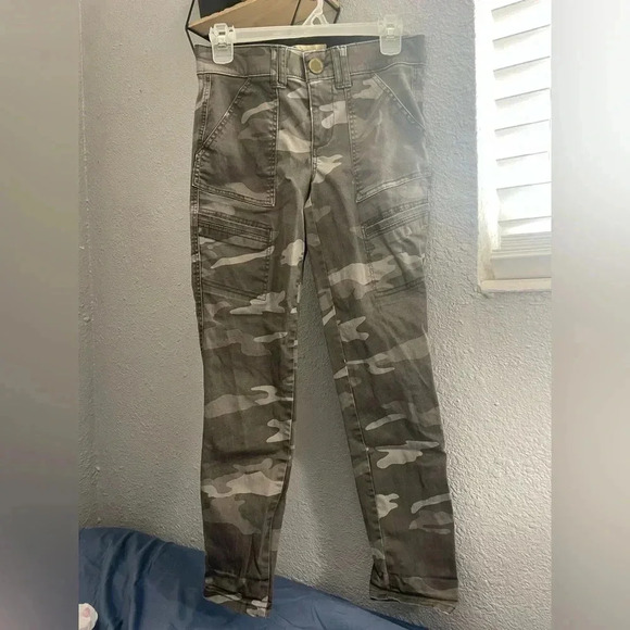 Democracy Pants - Democracy Jeans Womens 2 Gray Camo Denim Mid Rise Jeans Ab Technology Skinny